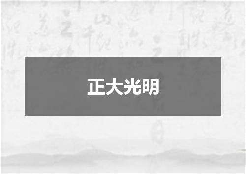 正大光明