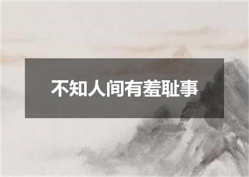 不知人间有羞耻事