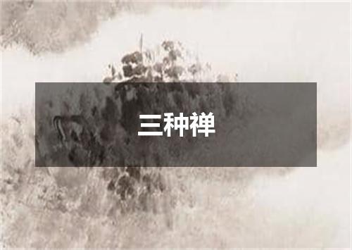 三种禅