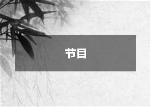 节目