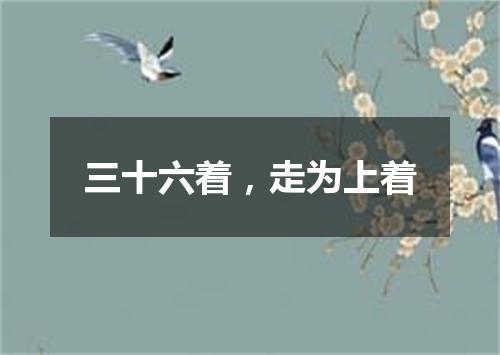 三十六着，走为上着