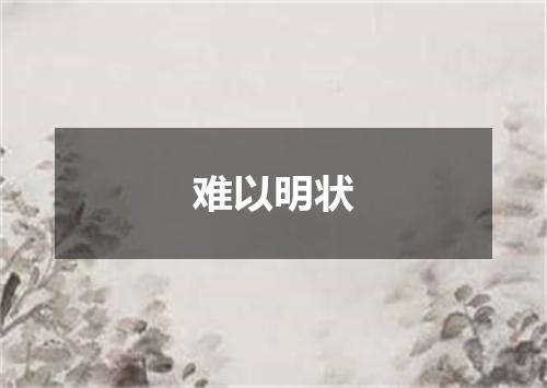 难以明状