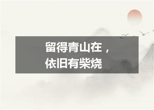 留得青山在，依旧有柴烧