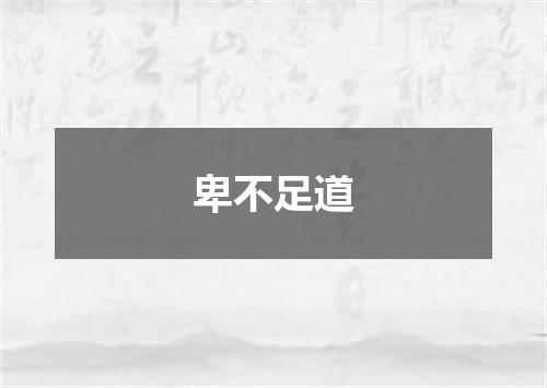 卑不足道