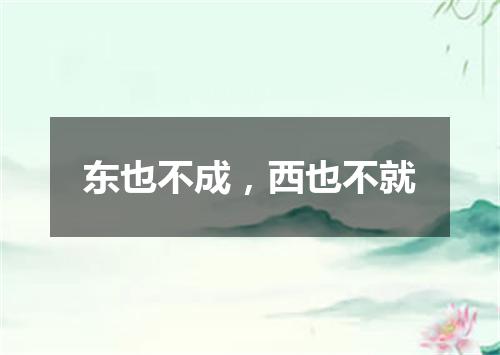 东也不成，西也不就