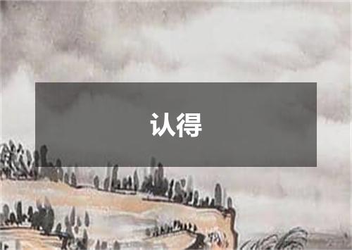 认得