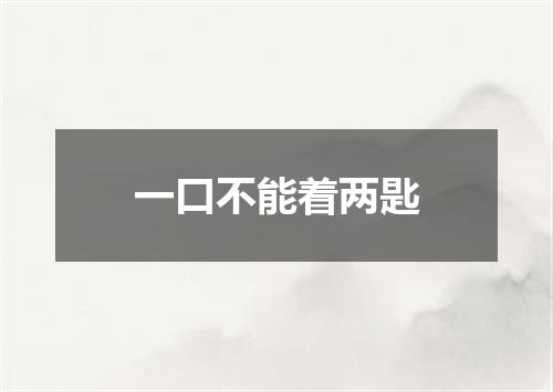 一口不能着两匙