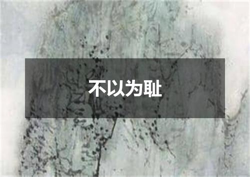 不以为耻