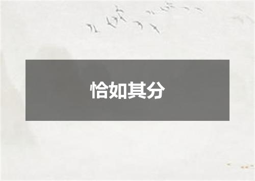 恰如其分