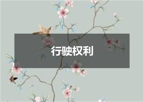 行驶权利