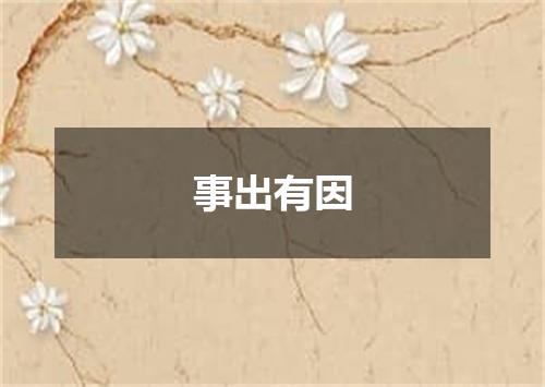 事出有因