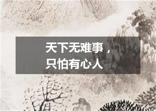 天下无难事，只怕有心人