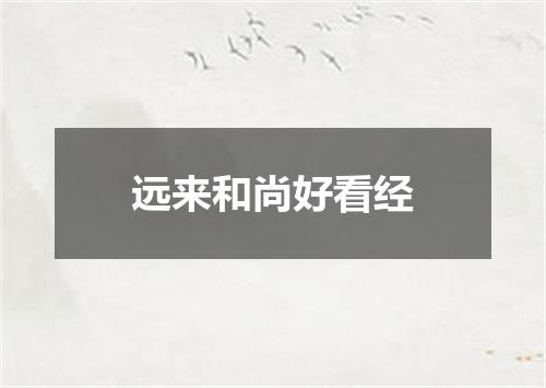 远来和尚好看经