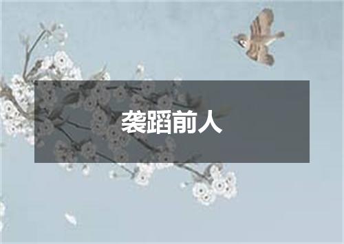 袭蹈前人