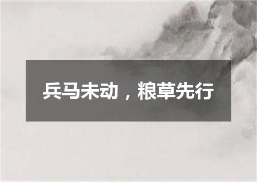 兵马未动，粮草先行