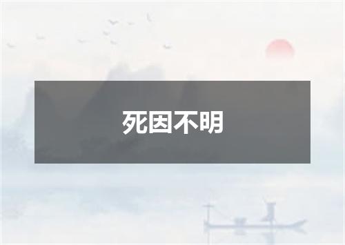 死因不明