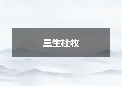 三生杜牧