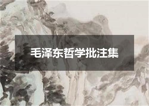 毛泽东哲学批注集