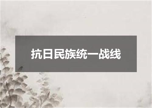 抗日民族统一战线