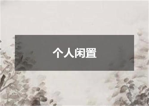 个人闲置