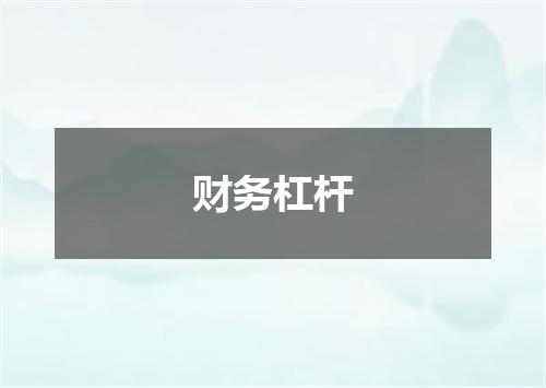财务杠杆