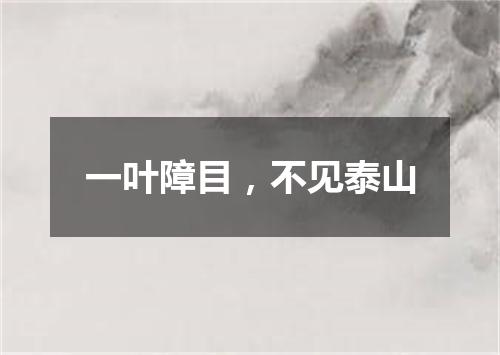 一叶障目，不见泰山