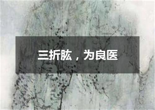 三折肱，为良医