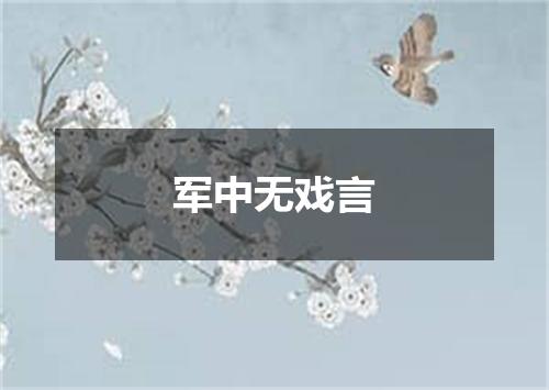 军中无戏言