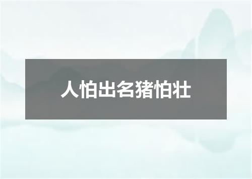 人怕出名猪怕壮