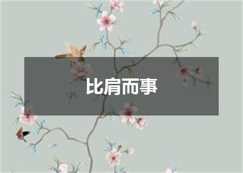比肩而事