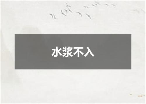 水浆不入
