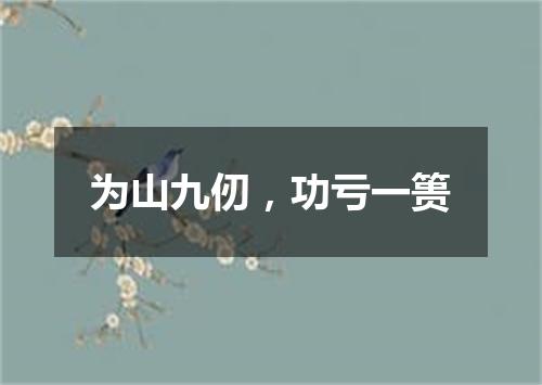 为山九仞，功亏一篑