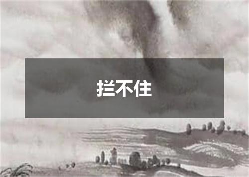 拦不住