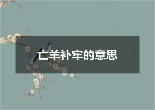 亡羊补牢的意思