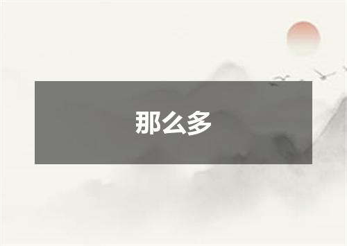 那么多