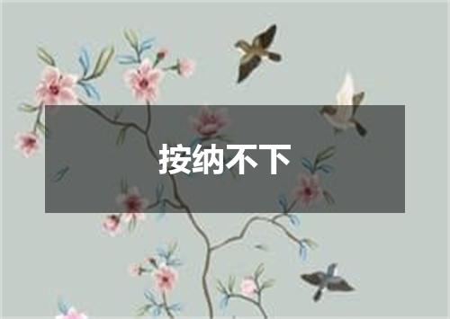 按纳不下