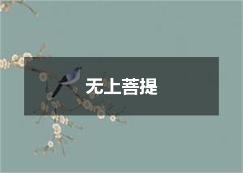 无上菩提