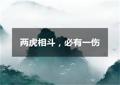 两虎相斗，必有一伤