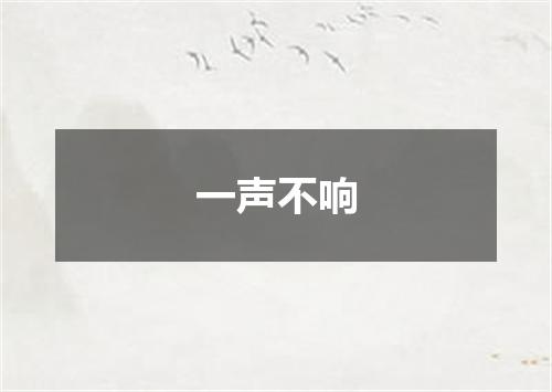 一声不响