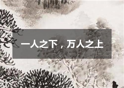 一人之下，万人之上