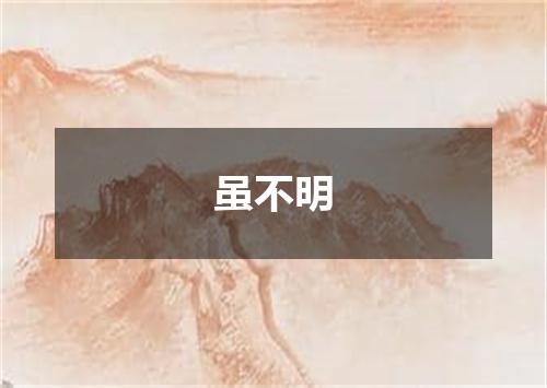 虽不明