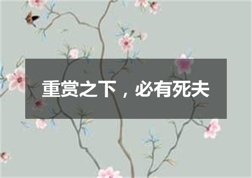 重赏之下，必有死夫