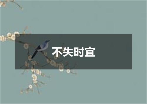 不失时宜