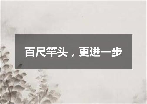 百尺竿头，更进一步