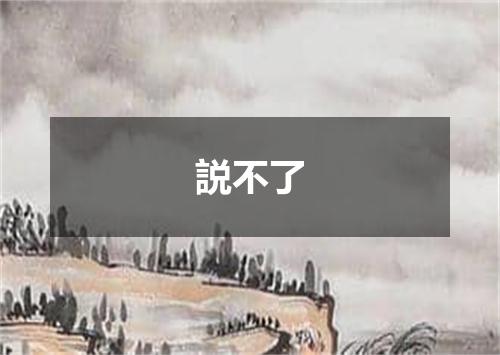 説不了