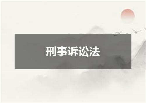 刑事诉讼法