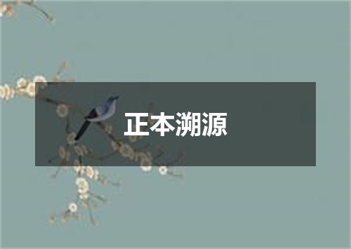 正本溯源