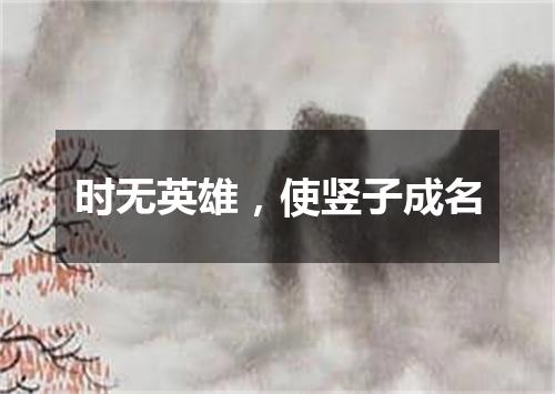 时无英雄，使竖子成名