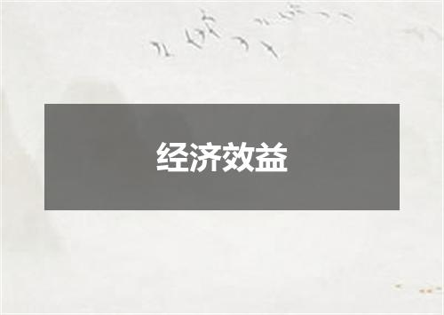 经济效益