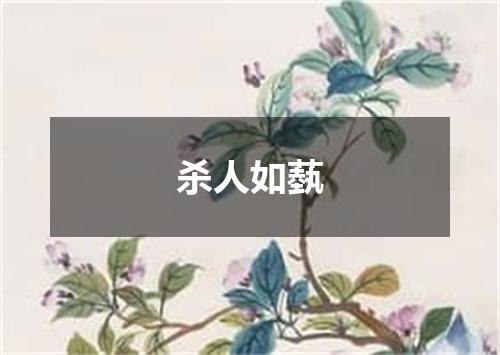 杀人如蓺